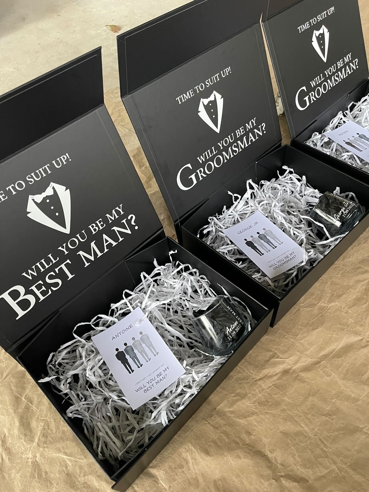 Groomsman proposal boxes